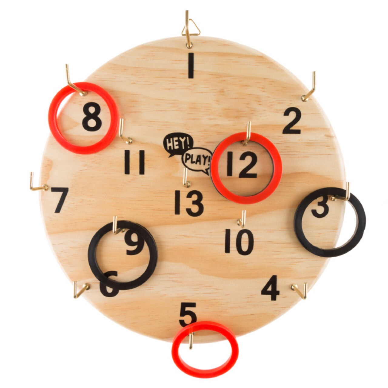 Hey Play Hook And Ring Toss Game Set Rubber Rings Indoor Outdoor Family Fun